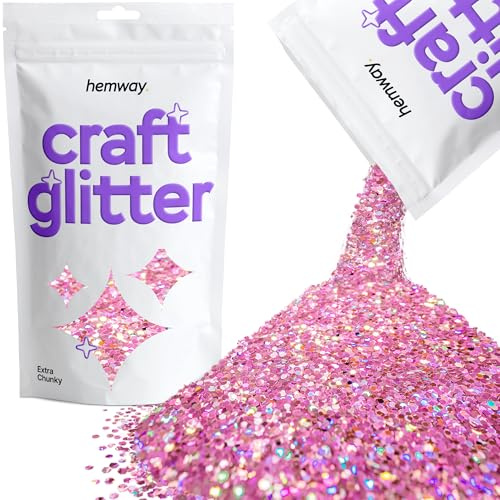 Hemway Craft Glitter 100g 3,5 Unzen Extra-Chunky 1/24 0,040 1MM (Pink Holographic)