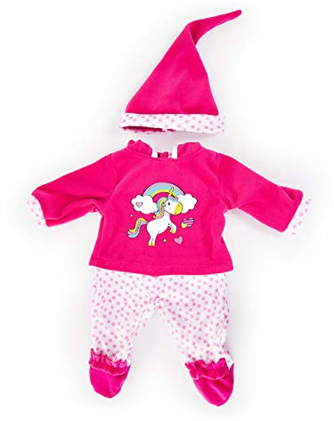 Bayer Design 83890AA dockkläder för babydocka, flera delar, för dockor 33-38 cm, Enhörning