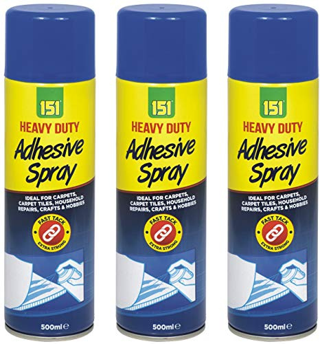 3 x 500ml Adhesive Carpet Glue Spray for Multi Use Card Paper Carpet Foam Fabric Can
