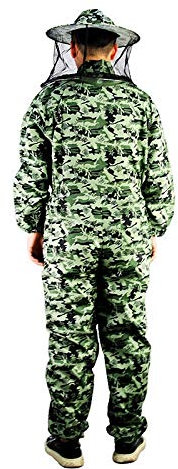 Z-LIANG Bienenzucht Anzug mit runden Schleier, Bienen-Wächter-Outfit mit abnehmbaren Schleiern und Unisex Sizing, Tarnfarbe Imker Anzug (Size : XXXL)