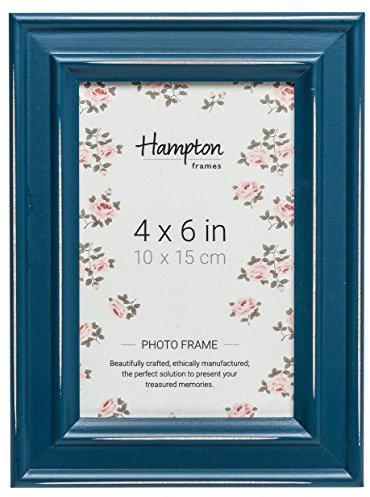 Hampton Frames | Cornice portafoto Paloma | 10x15 cm, blu acqua, legno, vetro | Stile shabby chic, uso da tavolo o parete, facile inserimento foto | Decorazione casa elegante