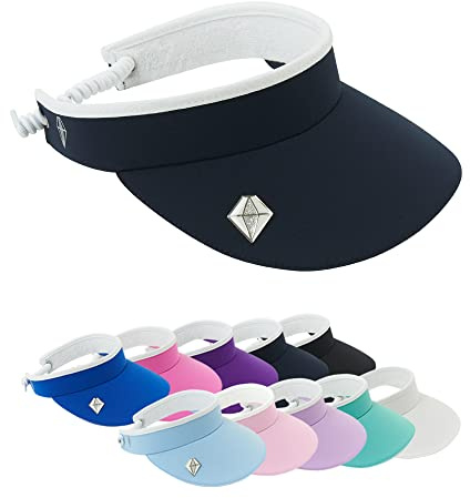 Pure Golf Womens Visor | Telephone Wire | Built in Magnet | Hand Enamelled 25mm Ball Marker | Rigid Peak | Multiple Colours | Golf Visor | Tennis Visor