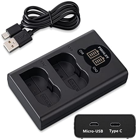 Chargeur Batterie USB Rapide Double LCD Compact pour Batterie Nikon EN-EL15 | EN-EL15b EN-EL15a EN-EL15 pour Nikon Z5 Z6 Z6II Z7 Z7II D850 D780 D750 D610 D600 D500 D7500 D810 D810A D7000