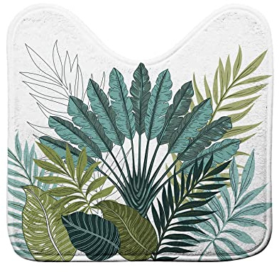 Douceur d'Intérieur, Tapis Contour WC (45 x 45 cm) Panazio, Microfibre Imprimée