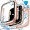 HWeggo [2 en 1 Coque étanche pour Apple Watch Series 9/8/7 avec Protection d'écran 41mm,Étui de Protection 360 en Verre trempé intégrée,Pare-Chocs Avant et arrière pour iWatch 9/8/7,Or Rose