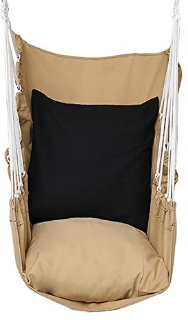 OLAMASA Hängestuhl Hängesessel Hängeseil Schaukel Schaukelstuhl mit Kissen Sitzauflage Drehsessel für Innen Außen Home Schlafzimmer Patio Deck Yard Garden (G)