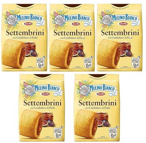 5 X Mulino Bianco Biscotti Frollini Settembrini con Confettura di Fichi, Colazione Ricca di Gusto, 300 g [5 confezioni]