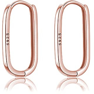 Reffeer U-Creolen Aus 925er Sterling Silber für Damen, Minimalistische Creolen, Huggie-Ohrringe