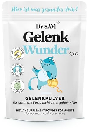 Dr. SAM GelenkWunder Poudre articulaire de qualité supérieure pour chat - Combinaison super aliment en moule aux orles vertes - Poudre de mouvement pour articulations et muscles forts - 100 %