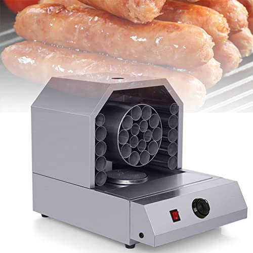 Máquina rotativa de salchichas, máquina de rodillos para perritos calientes, máquina comercial de parrilla de salchichas, parrilla de salchichas de 15 rodillos de acero inoxidable 304, rotación