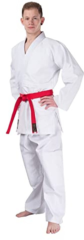 TEKKA BUDO Aikidoanzug Classic - weiß - 450g - Aikido Gi Set - Aikidojacke, Aikidohose, Aikidogürtel - Größe 180