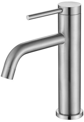 Wasserhahn Bad Waschbecken Waschbecken Armaturen Badezimmer Einhebelmischer Einloch Edelstahl Mit Heiß Und Kaltmischung,gebürstetes Chrom,Niedrig