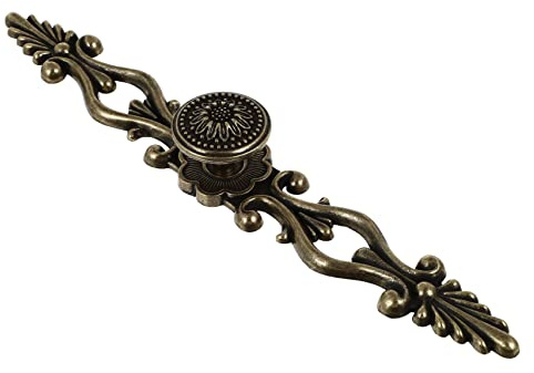 Hemoton European Carving Handle 8.46 Inch Antique Bronze Cabinet Pulls Vintage Style Zinc Alloy Drawer Pull Handles for Kitchen Wardrobe Closet Hardware