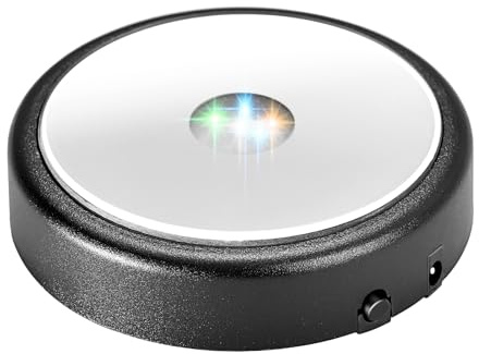 IFOLAINA LED Light Base Multicolor Round Display Stand for Crystal Art Lighted Base for 3D Glass Led Display Base Pedestal Plate Décor