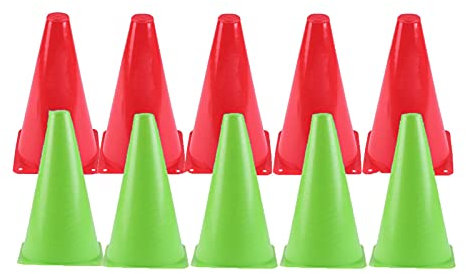 XSMYdpuk Agility-Trainingshütchen, 10 Stück Kunststoff-Sporttrainingshütchen, Verkehrshütchen, verwendet für Basketball, Fußball-Agility-Hütchen (Farbe: Stil10, Größe: 10 Stück)