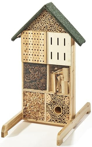 Insektenhotel Insektenhaus BEE aus Tannenholz 40x67x82 cm - mit Füllung aus verschiedenen Materialien