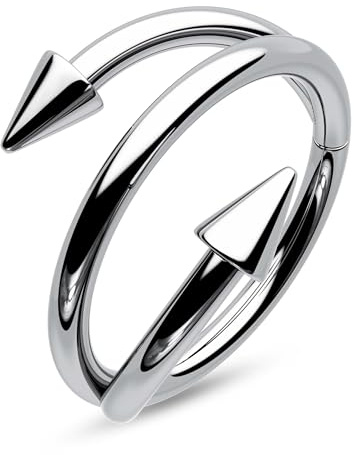 CM Crareesi Mania Triangle Helix Piercing Schmuck 316L Edelstahl Scharnier Segment Ringe 16g Knorpel Helix Hoop Ohrringe Winzige CZ Zweireihige Helix Daith Tragus Piercing Schmuck für Frauen