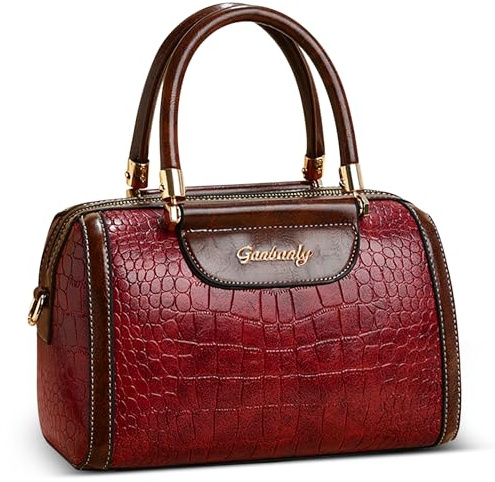 DORRISO Elegante Einfach Damen Handtaschen Henkeltaschen Stilvoll Damen Umhängetasche Anti-Dieb Sicher Leicht Reisen Urlaub Einkaufen Party Büro Wasserdicht PU Leder Rot