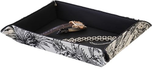 HARLIANGXY Taschenleerer, Kunstleder Tablett Organizer, Faltbare Ablageschale Tablett für Schmuck, Schlüssel, Kleingeld, Geldbörse, Uhren, Brillen, Kosmetik, Parfüm