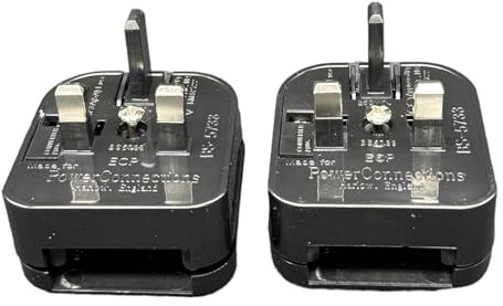 2 x Peak Power Plug Adapter – US/China/Japan Type A to UK Plug Converter with Safety Fuse – 240V 5A Travel Adapter – Compact & Durable – NOT a Voltage Converter