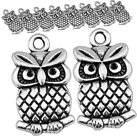 PHENOFICE 50stücke Eulen Anhänger Diy Schmuck Halskettenanhänger Schlüsselanhänger Charm Zubehör Für Selbermachen Und Basteln
