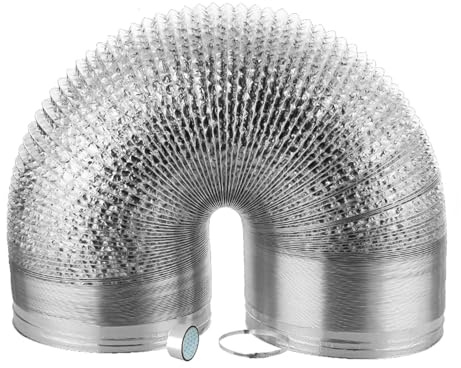 Lüftungsschlauch Flexibel Abluftschlauch Klimaanlage, Hält Hohen Temperaturen Stand Entlüftungsschlauch Alu-Flex-Rohr für Ventilationssysteme, Frischluftversorgung, Wohnmobile(2m,250mm)