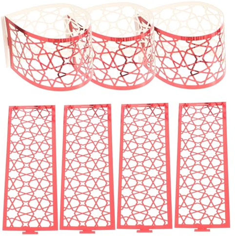 Cabilock Anillos Rojo para Decorativos y 50 Servilletas de Papel Delicado Reutilizables en Color Diseño Material de Papel Reflectante para Oficina y Restaurantes