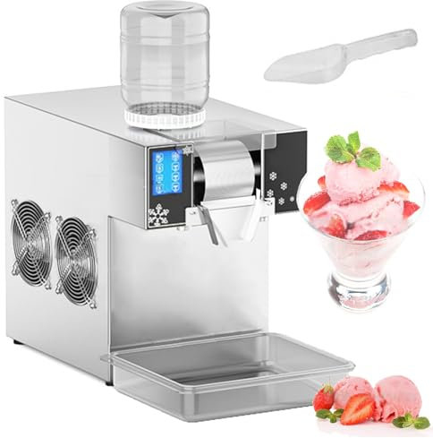 Machine à glace pilée électrique 120 kg/jour, broyeur à glace, machine à cônes de neige, commande tactile intelligente, machine à glace commerciale en flocons de neige, pour restaurants,A