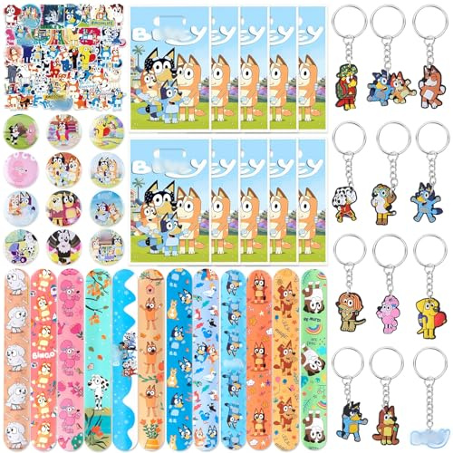 Luclay 87 Stück Bluee Pinata Füllung Spielzeug, Schnapparmband Kinder Aufkleber Geschenktüten, Party Mitgebsel Kindergeburtstag Set, Party Geschenke Mitbringsel für Mädchen Jungen
