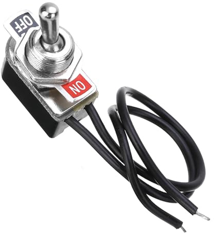 Powice Kippschalter 12V mit Verkabelung, MiniBoot 2-Poliger Schalter 12V, 6A120V/3A230V Schalter Geeignet für den Einbau in Häusern, Autos und Elektrogeräten