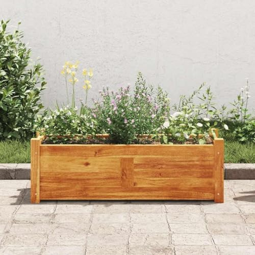 Bancal de madera de acacia, 76 x 27,6 x 25 cm, para exteriores, verduras, flores