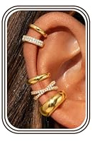 MILACOLATO 5 Pares Ear Cuff Pendientes Oreja Sin Agujero Ajustable Pendientes Clip Oro/Plata Hipoalergénicos Falsos Piercing Oreja Cartílago Helix Ear Cuff Joyas sin Agujeros-BG