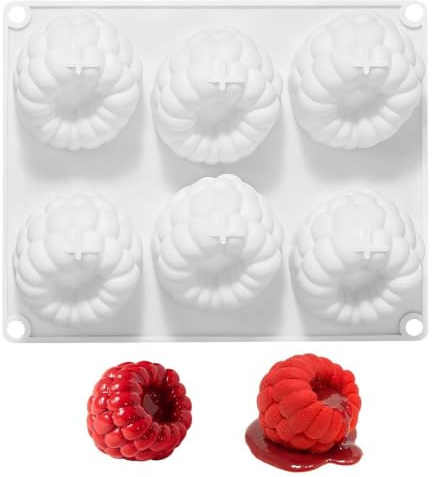XMNIVATE 1 Raspberry Cake Mold, 6-Cavity Diy Baking, Safe, Environmentally Friendly And Non-Toxic, Suitable For Mousse Chocolate Making.