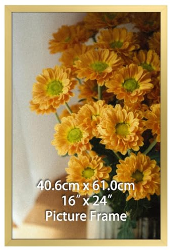 Vasemouh Bilderrahmen 40x60 cm 1 Stück goldener Fotorahmen, geeignet für 60x40 cm Fotos, Poster und Kunstwerke, passend zur Wandmontage in Hoch- und Querformat