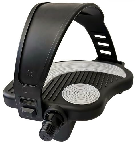YBEKI Par de pedales premium para bicicleta estática con correa – 9/16 pulgadas (14,3 mm) y 1/2 pulgadas (12,7 mm) – Universal compatible con pedales Peloton, Schwinn, Kettler, Christopeit – Pedales
