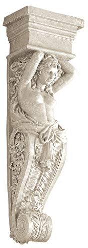 Design Toscano NG30595 Scultura da Parete Cariatide, Beige, 18x21.5x72.5 cm