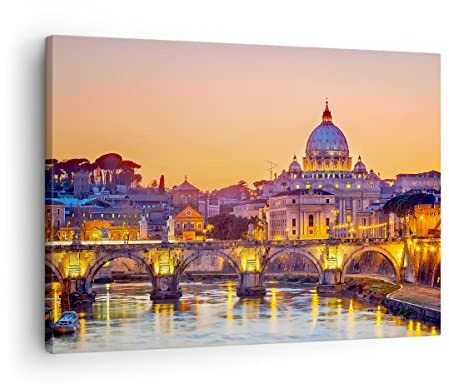 ARTTOR Tableau sur Toile Décoratif 70x50 cm Architecture Villes - 2704 | Rome Italie Basilique Impression sur Toile Décoration Murale Art Mural Toile Imprimée Salon Chambre Cuisine ARTTOR