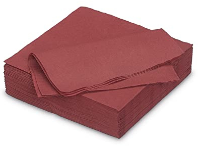Servietten aus Papier 33x33cm 50 Stück - Farbauswahl in 25x25/33x33/40x40cm - Einweg Tischservietten 2-lagig - Einfarbige Papierservietten für Hochzeit, Geburtstag und Alltag - Weinrot