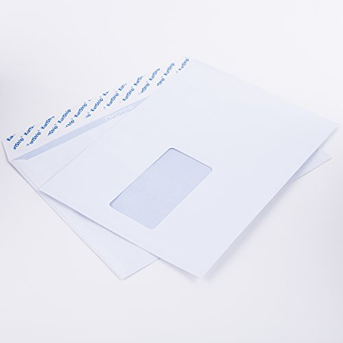 Briefumschläge DIN C5 162 x 229 mm weiß 80g/m² mit Fenster haftklebend (1449E) (100)