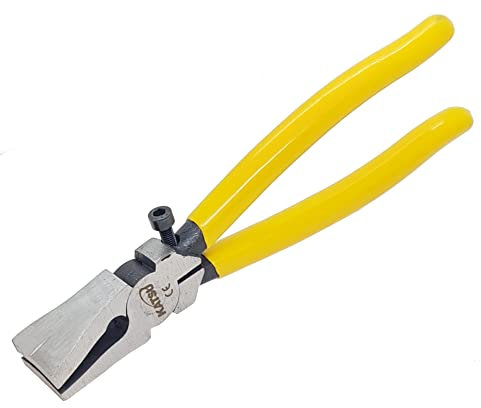 KATSU Glasbrechzange 200mm Glaslaufzange mit Gebogenen Backen zum Glasschneiden Heavy Duty Glaszange Schneidwerkzeug für Buntglas Arbeit 347245