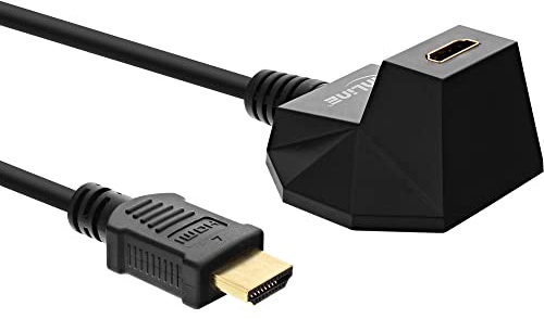 InLine 17533S HDMI Verlängerung mit Standfuß, HDMI-High Speed mit Ethernet, 4K2K, Stecker / Buchse, schwarz / gold, 3m