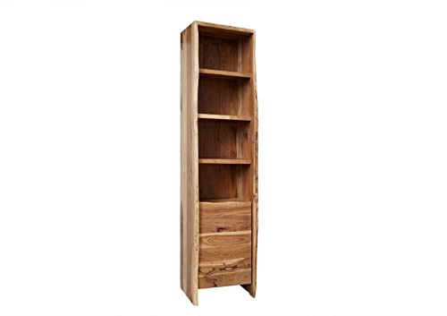 MASSIVMOEBEL24.DE | Hochschrank Akazie 45x36x185 Natur lackiert Pure Acacia #615