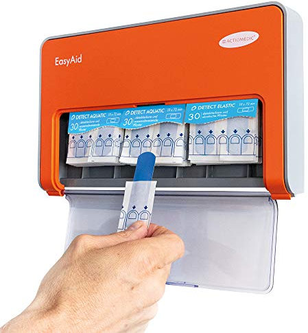 ACTIOMEDIC, Pflasterspender mit DETECT inklusive detektierbare 90 Pflaster Strips für die LebensmittelIndustrie Kanban System und Montagematerial