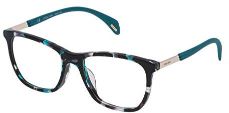 Police Damen VPL630530AE8 Sonnenbrille, Turquoise Havana+Turquoise, 53/16/140