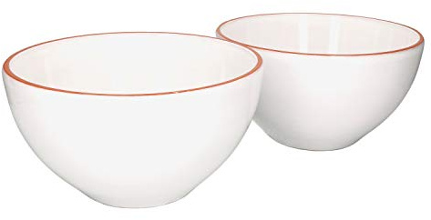 MamboCat Tonschalen 2-er Set I weiß glasiert I 20 cm 1,5 L I Keramikschalen Bowls aus Ton als Salatschüssel Müslischüssel Obstschale Beilagenschale UVM. I Geschirr Keramik Schüssel groß
