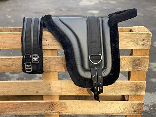 Countrypride BAREBACK PAD RIDING PAD FOR PONY AND MINI HORSES WITH GIRTH SIZE FULL-SHETLAND BLACK (Full)