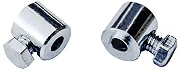 Morsetto Serracavi in Ferro Zincato, con Vite Laterale Esagonale di Serraggio, Blocco per Cavi Diametro Max 3 mm, Confezione 4 pezzi