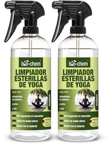 bio-chem Yogamatten-Reiniger 2x 750ml für Sportmatten | Für Kunststoff-, Kork- und Textilmatten sowie Bodenmatten