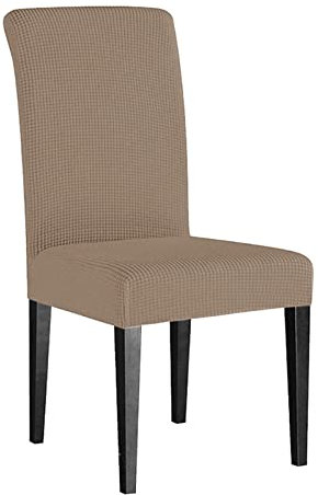 Stuhlhussen Stretch Stuhlbezug Elastischer Abnehmbare Waschbar Stuhlüberzug Spannbezug Schutzhülle Für Esszimmer Hotel Bankett Partys Deko (Sand,4 stück)