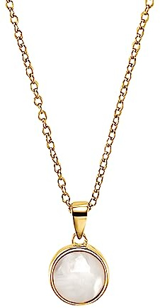 s.Oliver 2034176 Damen Collier Sterling-Silber 925 Gold weiß Mondstein 45 cm